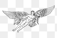 Eros png Greek God sticker, vintage mythology illustration on transparent background. Free public domain CC0 image.