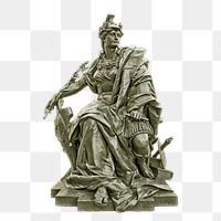 Queen Victoria png statue sticker, vintage historical monument on transparent background. Free public domain CC0 image.