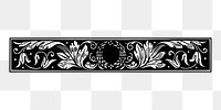 Flower ornament png divider sticker, decorative vintage illustration on transparent background. Free public domain CC0 image.