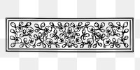 Fruit ornament png divider sticker, vintage illustration on transparent background. Free public domain CC0 image.