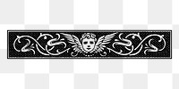 Cherub ornament png border sticker, decorative vintage illustration on transparent background. Free public domain CC0 image.