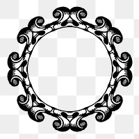 Round mirror png frame, vintage illustration on transparent background. Free public domain CC0 image.