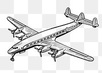 Airplane png sticker, vehicle vintage illustration on transparent background. Free public domain CC0 image.