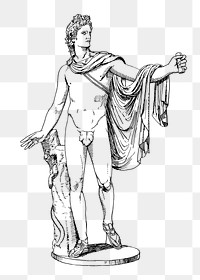 Apollo png sticker, Olympian deity vintage illustration on transparent background. Free public domain CC0 image.