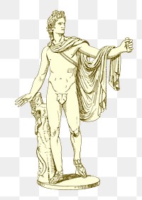 Apollo png sticker, Olympian deity vintage illustration on transparent background. Free public domain CC0 image.