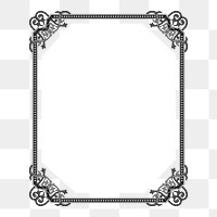 Floral flourish png frame, vintage illustration on transparent background. Free public domain CC0 image.