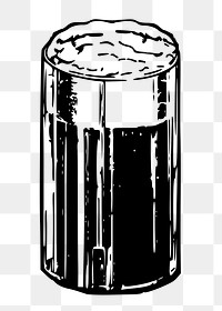 Beer glass png sticker, alcoholic drink vintage illustration on transparent background. Free public domain CC0 image.