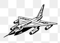 Hustler plane png sticker, military vehicle vintage illustration on transparent background. Free public domain CC0 image.