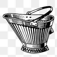 Scuttle container png sticker, object vintage illustration on transparent background. Free public domain CC0 image.