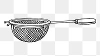 Sieve png sticker, kitchenware vintage illustration on transparent background. Free public domain CC0 image.