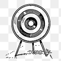 Archery target png sticker, object vintage illustration on transparent background. Free public domain CC0 image.