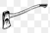 Axe png sticker, farming tool vintage illustration on transparent background. Free public domain CC0 image.