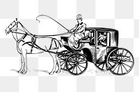 Brougham carriage png sticker, transportation vintage illustration on transparent background. Free public domain CC0 image.
