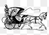 Cabriolet carriage png sticker, transportation vintage illustration on transparent background. Free public domain CC0 image.