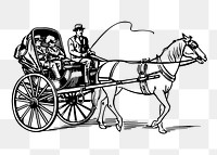 Calash carriage png sticker, transportation vintage illustration on transparent background. Free public domain CC0 image.