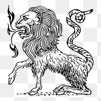 Chimera png sticker, mythical creature, vintage illustration on transparent background. Free public domain CC0 image.