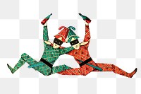 Court jester, joker png sticker, entertainment vintage illustration on transparent background. Free public domain CC0 image.