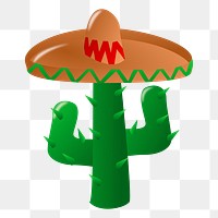 Mexican cactus png sticker, transparent background. Free public domain CC0 image.