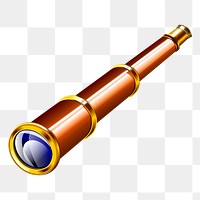 Captain's telescope png sticker, transparent background. Free public domain CC0 image.