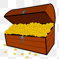 Treasure chest png sticker, transparent background. Free public domain CC0 image.