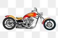 Chopper motorcycle png sticker, transparent background. Free public domain CC0 image.