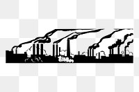 Factory pollution png sticker, transparent background. Free public domain CC0 image.