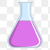 Science flask png sticker, transparent background. Free public domain CC0 image.