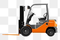 Orange forklift png sticker, transparent background. Free public domain CC0 image.