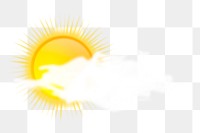 Partly sunny png sticker, transparent background. Free public domain CC0 image.