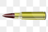 Golden bullet png sticker, transparent background. Free public domain CC0 image.