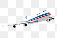 Flying airplane png sticker, transparent background. Free public domain CC0 image.