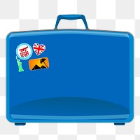 Blue suitcase png sticker, transparent background. Free public domain CC0 image.