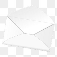 White envelope png sticker, transparent background. Free public domain CC0 image.