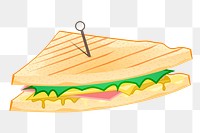 Grilled sandwich png sticker clipart, transparent background. Free public domain CC0 image.