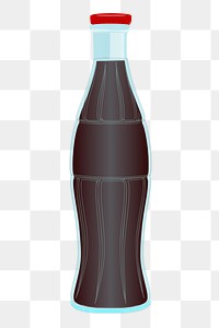 Cola bottle png sticker clipart, transparent background. Free public domain CC0 image.