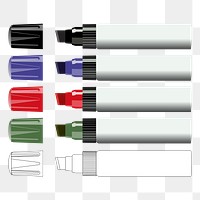 Colorful markers png sticker, transparent background. Free public domain CC0 image.