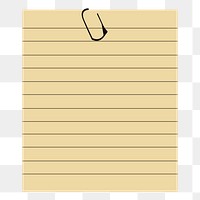 Blank paper note png sticker, transparent background. Free public domain CC0 image.