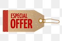 Special offer tag png sticker, transparent background. Free public domain CC0 image.