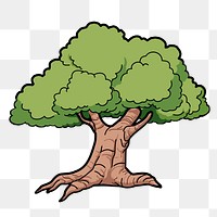 Tree png cartoon drawing, transparent background. Free public domain CC0 image.
