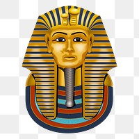 Pharaoh mask png sticker, transparent background. Free public domain CC0 image.