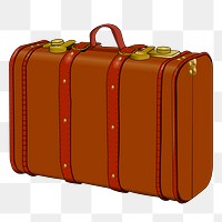 Vintage suitcase png sticker, transparent background. Free public domain CC0 image.