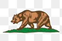 Brown bear png sticker, transparent background. Free public domain CC0 image.