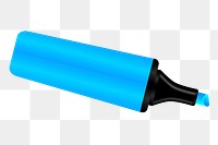 Blue highlighter pen png sticker, transparent background. Free public domain CC0 image.