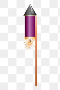 Fireworks rocket png sticker, transparent background. Free public domain CC0 image.