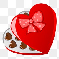 Valentine's chocolate box png sticker, transparent background. Free public domain CC0 image.
