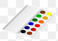 Watercolor palette png sticker, transparent background. Free public domain CC0 image.