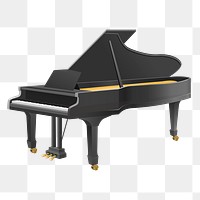 Grand piano png sticker, transparent background. Free public domain CC0 image.