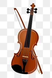 Violin music instrument png sticker clipart, transparent background. Free public domain CC0 image.