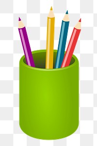 Stationery colored pencils png sticker clipart, transparent background. Free public domain CC0 image.