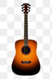 Acoustic guitar png sticker, transparent background. Free public domain CC0 image.